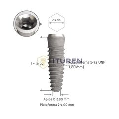 Implante Cónico Hex Int S/ Montura Cih Ø4.00mm Byw Implantes
