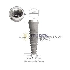 Implante Cónico Hex Int S/ Montura Cih Ø3.30mm Byw Implantes