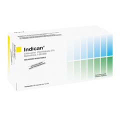 Indican Lidocaína 2% Epinefrina Anestesia x 50 anestubos