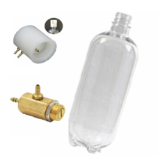 Kit Botellón de Agua 600 ml+ Cabeza + Regulador de Aire para Equipo