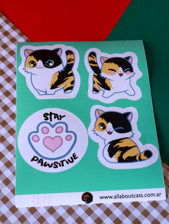 Plancha de Stickers: Gato Calico
