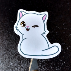 Plancha de Stickers: Gato Blanco en internet