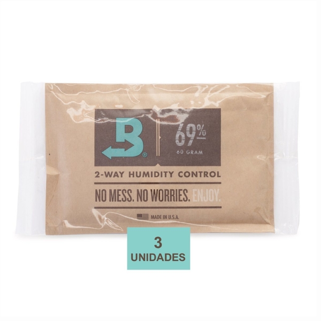 BOVEDA 69% - 60g kit c/3un umidificador charutos alimentos