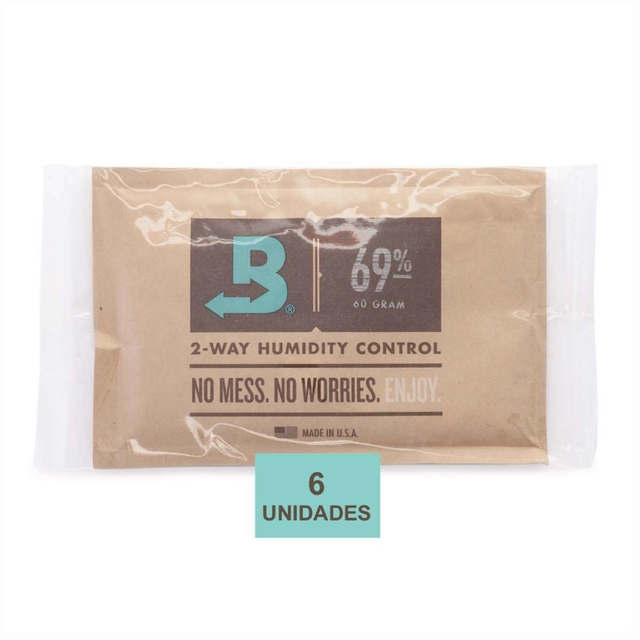 BOVEDA 69% - 60g kit c/6un umidificador charutos alimentos