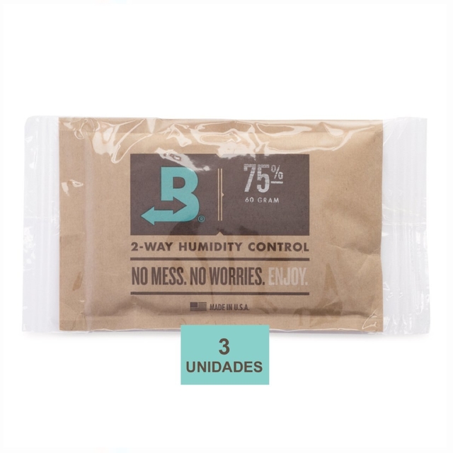 BOVEDA 75% - 60g kit c/3un umidificador charutos