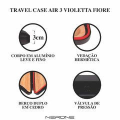 Porta charutos NERONE Travel Case Air 3 aluminio Violetta Fiore na internet