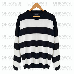 Sweater Rayado Striped Tipo Oversize Aesthetic Grunge - comprar online