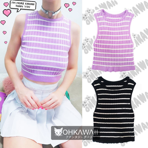 Top Musculosa Rayada Aesthetic Kawaii