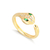 Anel Snake Esmeralda Banhado a Ouro 18K