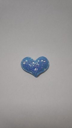 Coração com Glitter Azul celeste