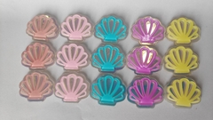 Aplique Concha do Mar holográfica Candy Colors