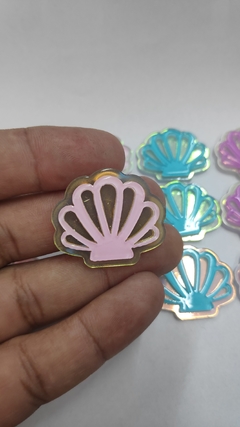 Aplique Concha do Mar holográfica Candy Colors na internet