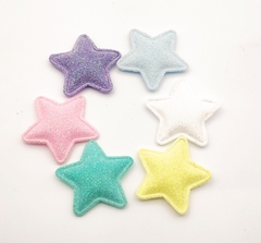 Aplique Estrela com Glitter - Candy Colors