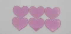 Aplique Coração Liso com Glitter - G - loja online