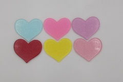 Aplique Coração Liso com Glitter - G - buy online