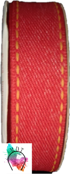 Fitas Decorativas Jeans Sinimbu - Vermelha - Mundo das Tiaras