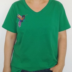 Remera Colibri Escote V Verde