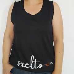 Musculosa Suelto Escote Redondo Negro - comprar online