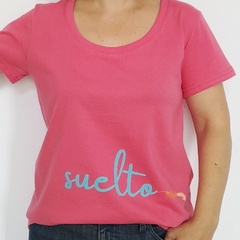 Remera Suelto Escote Redondo Rosa intenso - comprar online