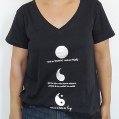 Remera Luz Escote V Negro