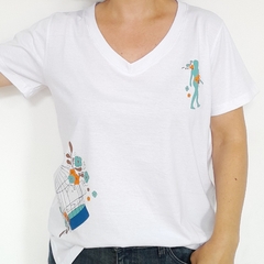 Remera Libre Escote V Blanco - comprar online