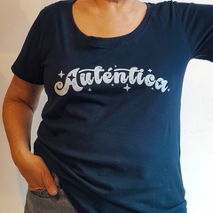 Remera Autentica Escote Redondo Azul - comprar online