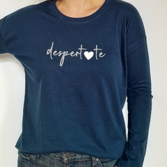 Remera Despertate Manga Larga Azul - comprar online