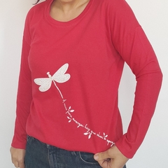 Remera Libelula Manga Larga Rojo - tienda online