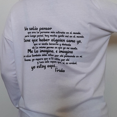 Remera Frase Fida Manga Larga Blanco - comprar online