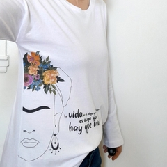 Remera Frida Manga Larga Blanco