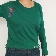 Remera Colibri Manga Larga Verde