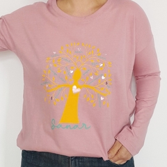 Remera Arbol Manga Larga Rosa - comprar online