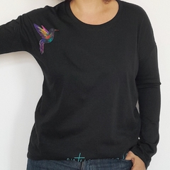 Remera Colibri Manga Larga Negro