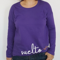 Remera Suelto Manga Larga Violeta