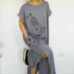 Vestido Natural Gris Melange - comprar online