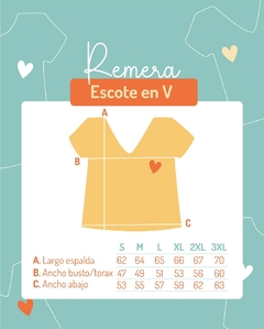 Remera Amor Escote V Amarillo - tienda online