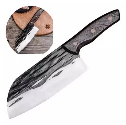 Hacha Cocina Acero Mango Madera Cuchillo Profesional Premium