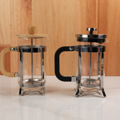 Cafetera Francesa Émbolo Manual 600ml Vidrio Madera