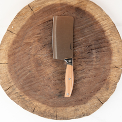 Cuchillo Hachuela Hacha Cocina Mango Madera Acero 29cm