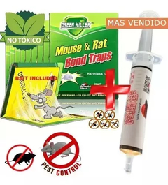 Trampa Adhesiva + Veneno Ratas Jeringa Cebo Gel Profesional