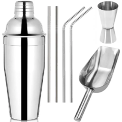 Set Kit Bartender Barman Completo Coctelera Trago Acero Inoxidable