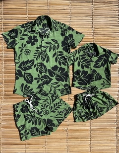 Short floral verde infantil - comprar online