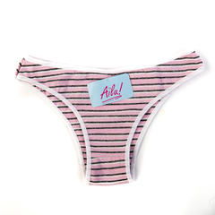 VEDETINA RAYADA ALGODON Y LYCRA - AILU - Art. 4164 - tienda online