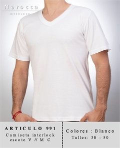 CAMISETA INTERLOCK MANGA CORTA ESCOTE EN V - NAROCCA/DOS REYES - Art. 991 - comprar online