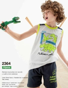 PIJAMA DE NIÑO MUSCULOSA DINOS T. 2/12 - ELEMENTO - ART. 2364