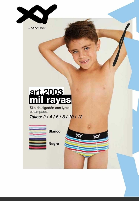 SLIP NINO ALG LYC ESTAMPADO MIL RAYAS XY ART. 2003