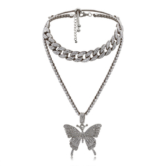 Cadena Cubana / Tennis con Strass Mariposa Style 7 - Ajustable