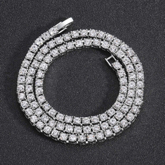 Cadena Tennis Piedra Strass Plateada Trap 3mm