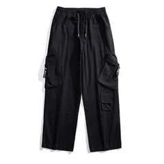 Pantalon Cargo Streetwear Con Broche G971 Negro