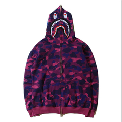 Campera Hoodie BAPE Full Zip Shark Camo Purple (AAA) - 180USD